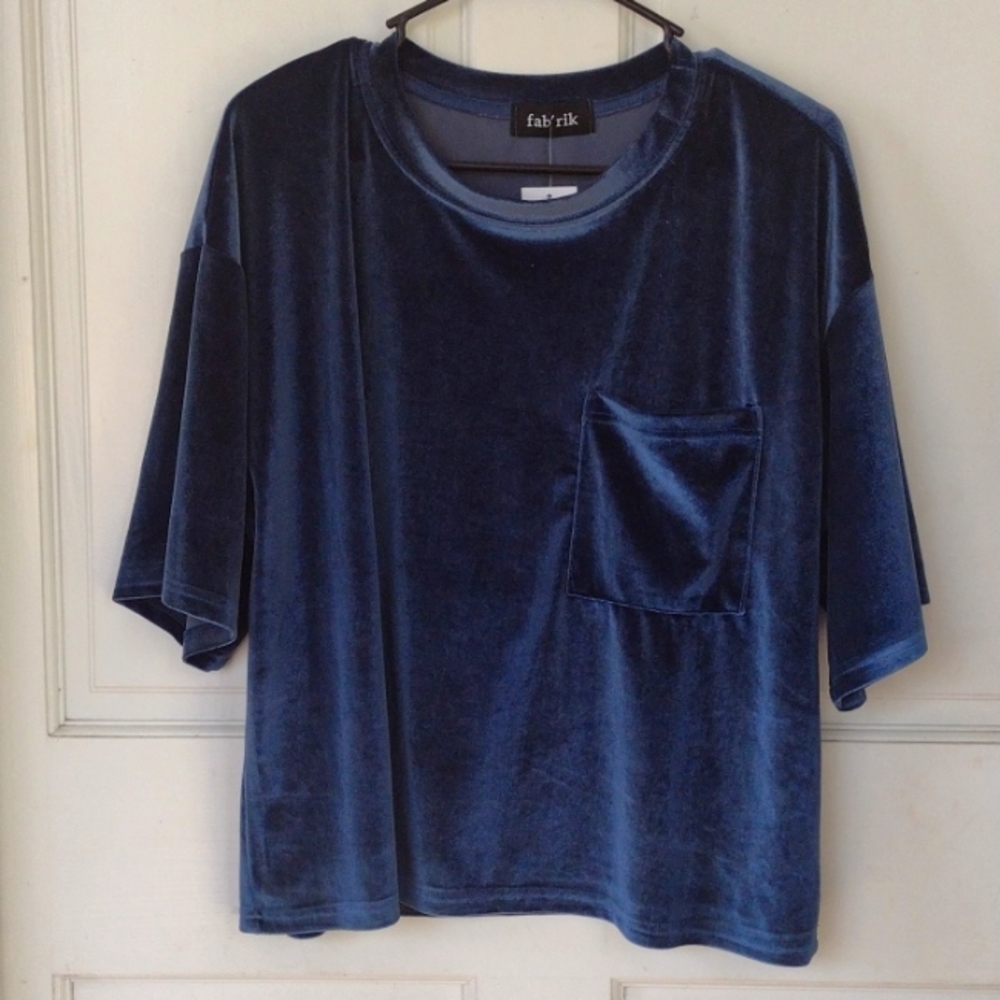 Fab'rik velvet tee in denim color
